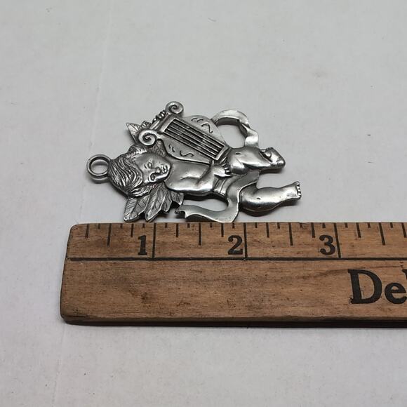 Lot of 3 Seagull Pewter Ornament Canada 1988 1995 1996 Wreath Cherub Music - Picture 10 of 11